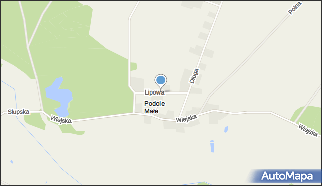 Podole Małe, Lipowa, mapa Podole Małe