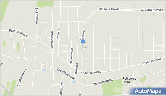 Polkowice, Liliowa, mapa Polkowice