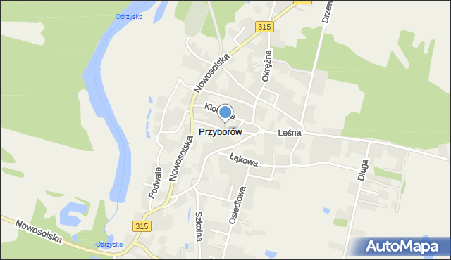 Przyborów gmina Nowa Sól, Lipowa, mapa Przyborów gmina Nowa Sól