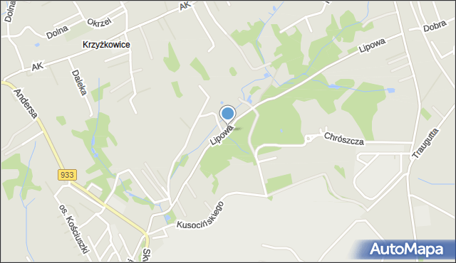 Pszów, Lipowa, mapa Pszów