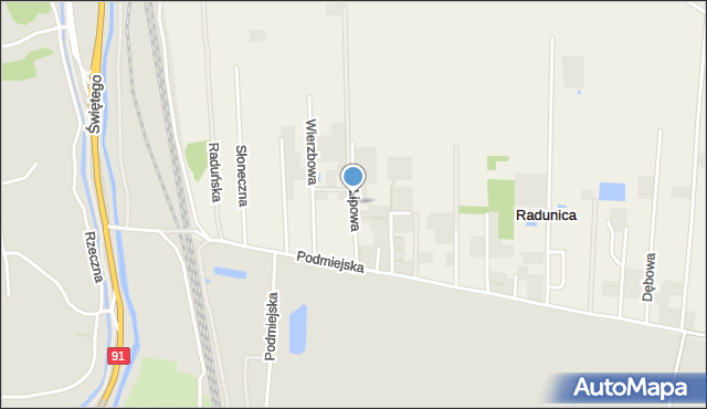 Radunica, Lipowa, mapa Radunica