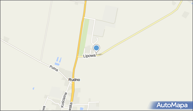 Rudno gmina Pelplin, Lipowa, mapa Rudno gmina Pelplin