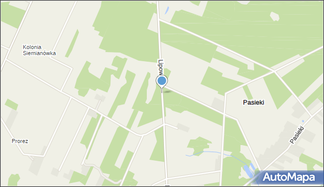 Siemianówka, Lipowa, mapa Siemianówka