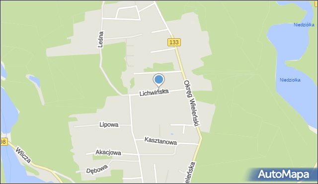 Sieraków powiat międzychodzki, Lichwińska, mapa Sieraków powiat międzychodzki