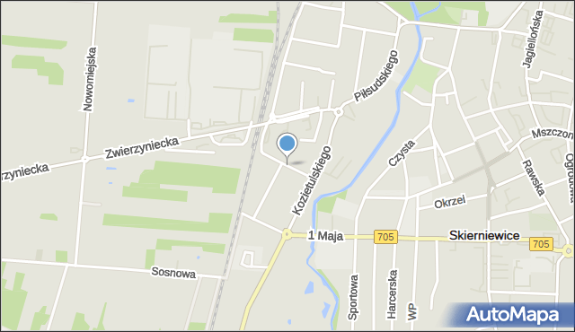 Skierniewice, Listopadowa, mapa Skierniewic