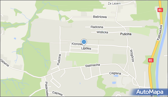 Skoczów powiat cieszyński, Lipowa, mapa Skoczów powiat cieszyński