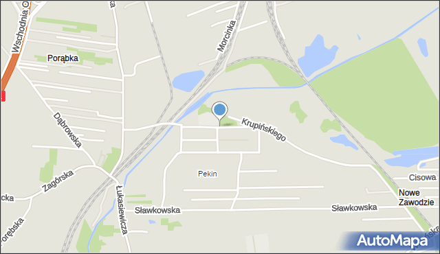 Sosnowiec, Ligonia Stanisława, mapa Sosnowca