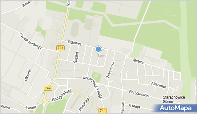 Starachowice, Licealna, mapa Starachowic