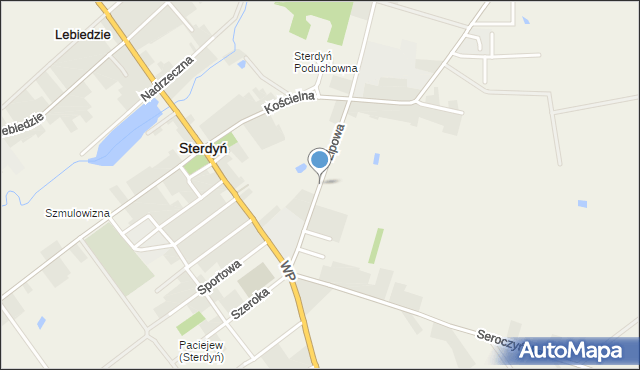 Sterdyń, Lipowa, mapa Sterdyń