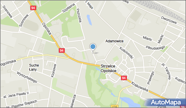 Strzelce Opolskie, Ligonia Juliusza, mapa Strzelce Opolskie