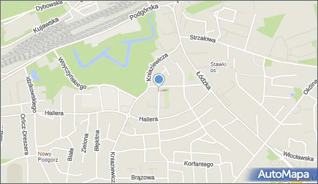 Toruń, Licealna, mapa Torunia