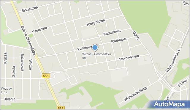 Toruń, Liliowa, mapa Torunia