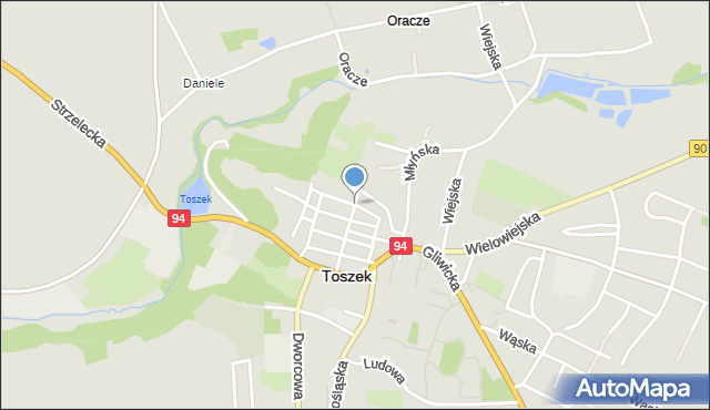 Toszek, Limanowskiego Bolesława, mapa Toszek