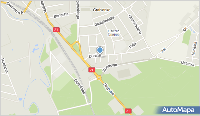 Ustka, Lipowa, mapa Ustka
