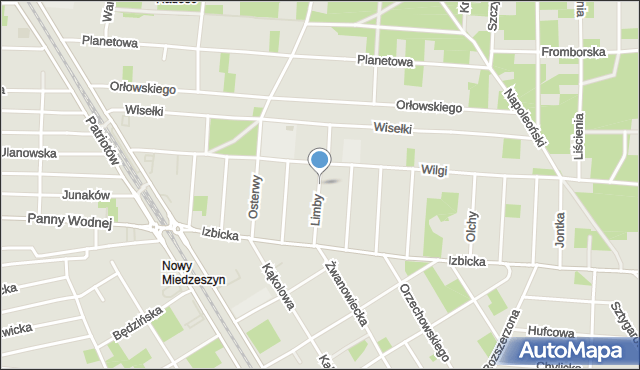 Warszawa, Limby, mapa Warszawy