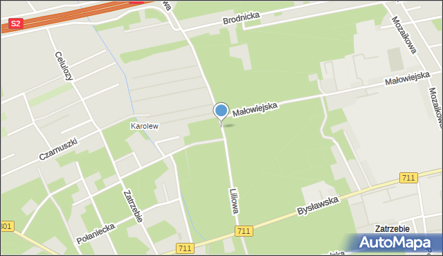 Warszawa, Liliowa, mapa Warszawy