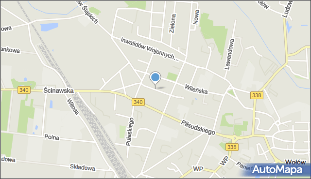 Wołów, Lipowa, mapa Wołów