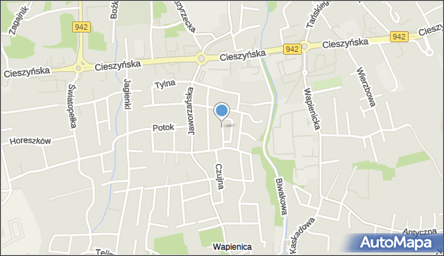 Bielsko-Biała, Lodowa, mapa Bielsko-Białej
