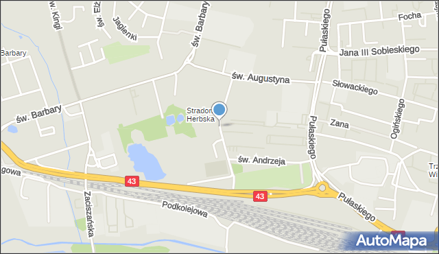 Częstochowa, Loretańska, mapa Częstochowy