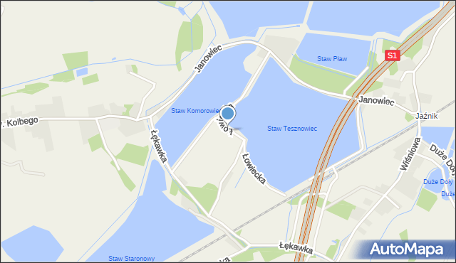 Jawiszowice, Łowiecka, mapa Jawiszowice