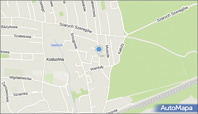 Katowice, Łopianowa, mapa Katowic