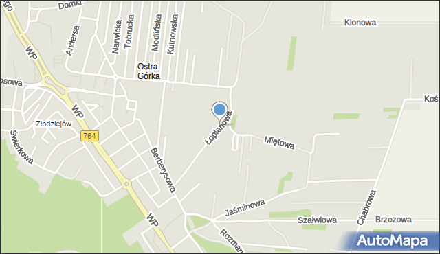 Kielce, Łopianowa, mapa Kielc