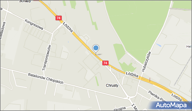 Kielce, Łódzka, mapa Kielc