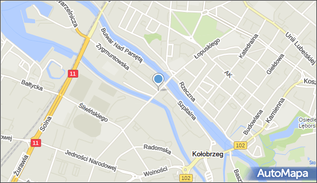 Kołobrzeg, Łopuskiego Edmunda, ppor., mapa Kołobrzegu