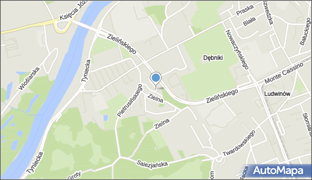 Kraków, Łosiówka, mapa Krakowa