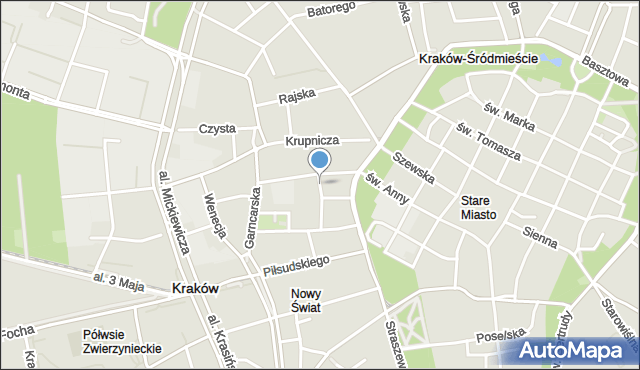 Kraków, Loretańska, mapa Krakowa