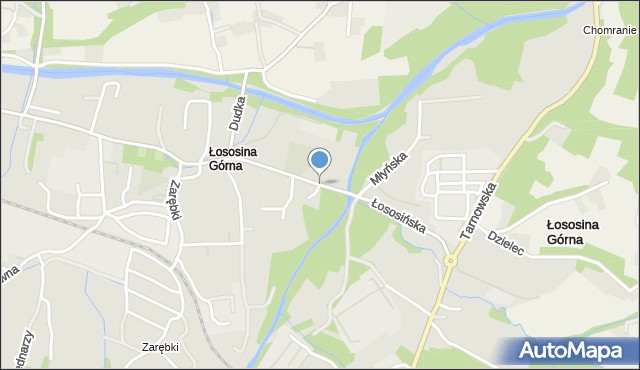 Limanowa, Łososińska, mapa Limanowa