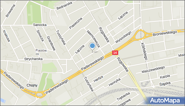Łódź, Lokatorska, mapa Łodzi