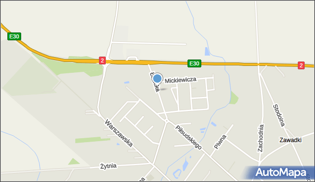 Międzyrzec Podlaski, Łosicka, mapa Międzyrzec Podlaski