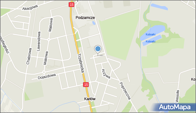 Milicz, Lotnicza, mapa Milicz