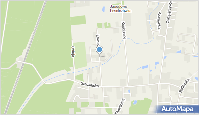 Niemcz, Łowiecka, mapa Niemcz