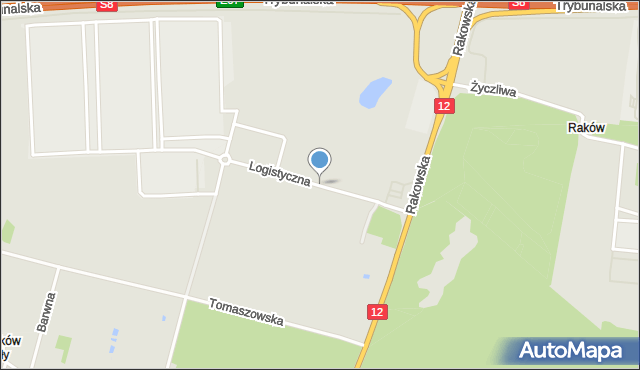 Piotrków Trybunalski, Logistyczna, mapa Piotrków Trybunalski