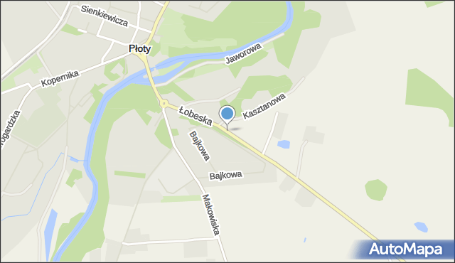 Płoty powiat gryficki, Łobeska, mapa Płoty powiat gryficki