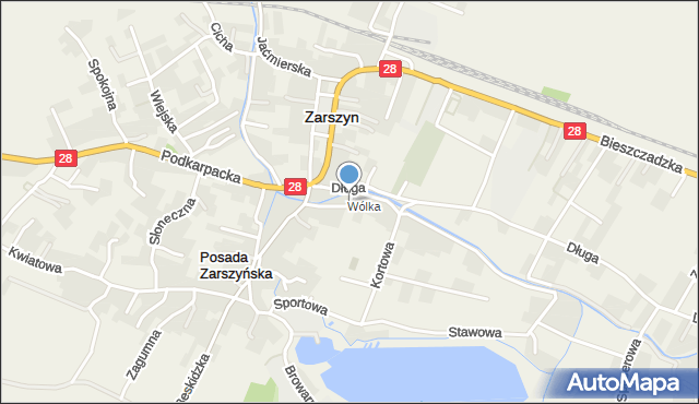 Posada Zarszyńska, Łożańskiego Jana, Kuriera, mapa Posada Zarszyńska