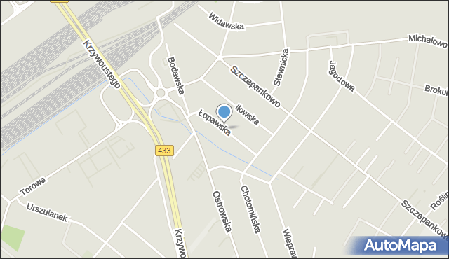 Poznań, Łopawska, mapa Poznania