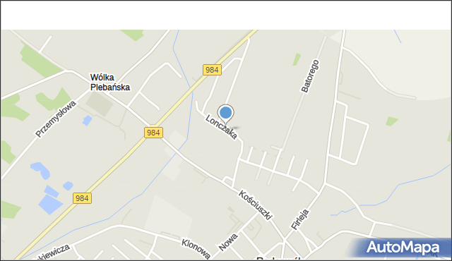 Radomyśl Wielki, Lonczaka Ludwika, mapa Radomyśl Wielki