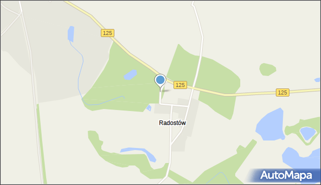 Radostów gmina Cedynia, Lotników, mapa Radostów gmina Cedynia