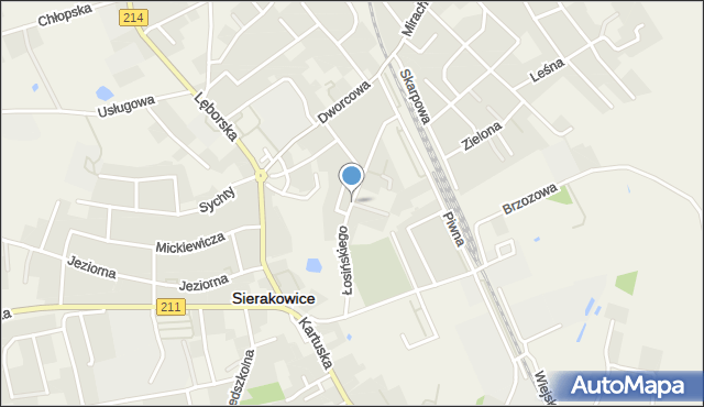 Sierakowice powiat kartuski, Łosińskiego B., ks., mapa Sierakowice powiat kartuski