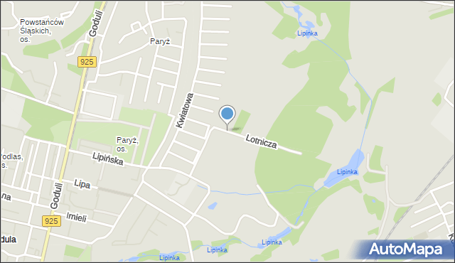 Świętochłowice, Lotnicza, mapa Świętochłowice