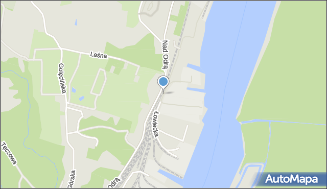 Szczecin, Łowiecka, mapa Szczecina