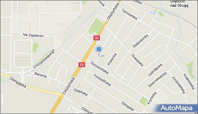 Toruń, Łomżyńska, mapa Torunia