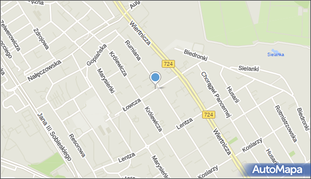 Warszawa, Łowcza, mapa Warszawy