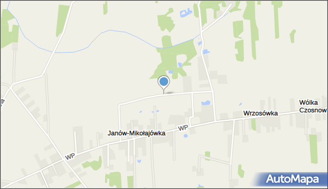 Wrzosówka gmina Czosnów, Łosia, mapa Wrzosówka gmina Czosnów