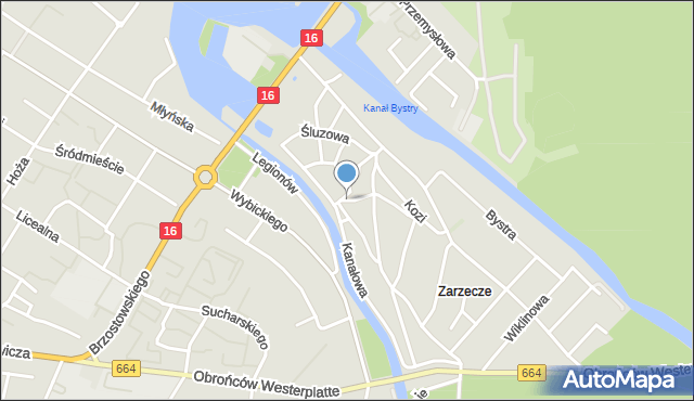 Augustów, Ludowa, mapa Augustów