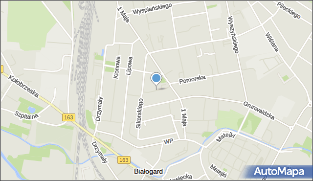 Białogard, Ludowa, mapa Białogard