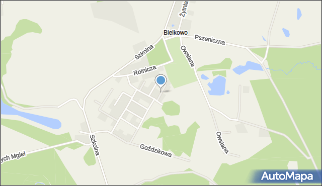 Bielkowo gmina Kolbudy, Łubinowa, mapa Bielkowo gmina Kolbudy